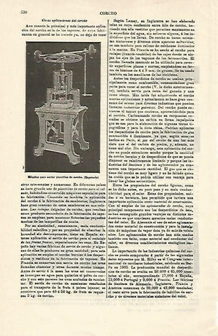 LAMINA ESPASA 14937: Maquina para cortar plantillas de corcho
