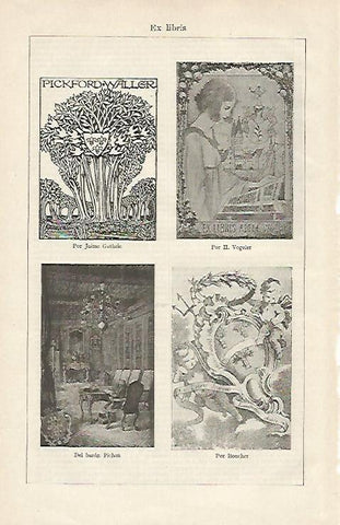 LAMINA ESPASA 16465: Ex Libris por Guthrie Vogeler baron Pichon y Boucher