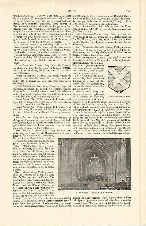 LAMINA ESPASA 17161: Escudo de Saint Albans Francia