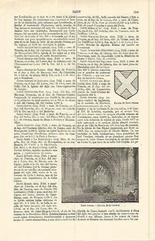 LAMINA ESPASA 17161: Escudo de Saint Albans Francia