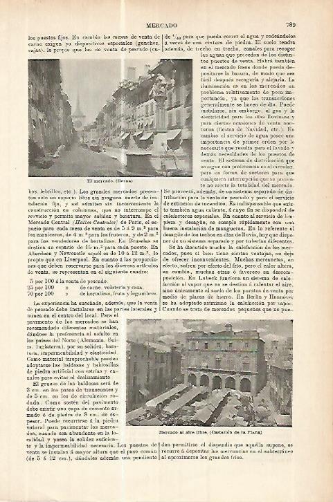 LAMINA ESPASA 17818: Mercado de Berna y de Castellon