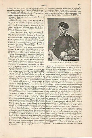 LAMINA ESPASA 17995: Retrato de Antonio Perez