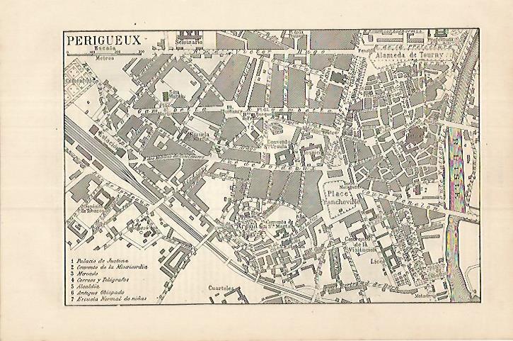 LAMINA ESPASA 18007: Plano de Perigueux Francia