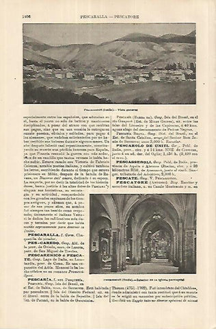 LAMINA ESPASA 18110: Vista de Pescasseroli Italia