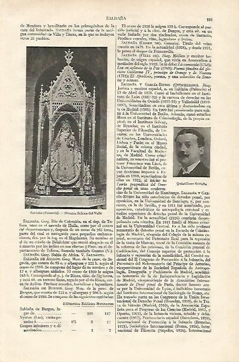 LAMINA ESPASA 18173: Nuestra Señora del Valle en Saldaña Palencia