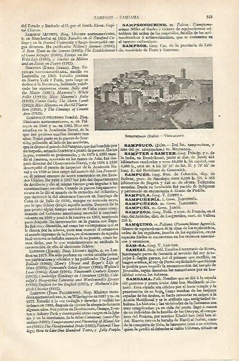 LAMINA ESPASA 18252: Vista de Samprugnano Italia