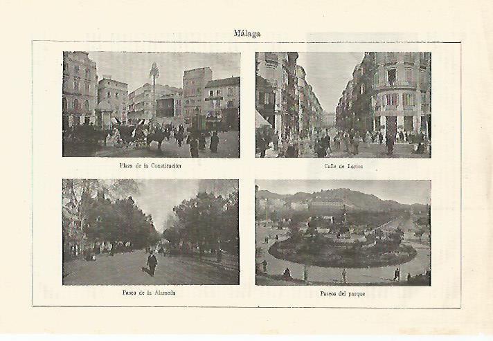 LAMINA ESPASA 18551: Vistas de Malaga