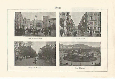 LAMINA ESPASA 18551: Vistas de Malaga