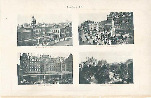 LAMINA ESPASA 1888: Vistas diversas de Londres (en total 8 imaganes)