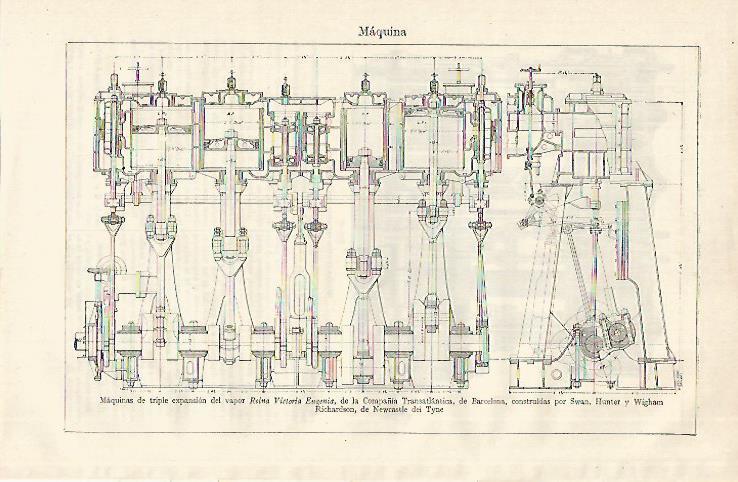 LAMINA ESPASA 18716: Maquina del Vapor Reina Victoria Eugenia