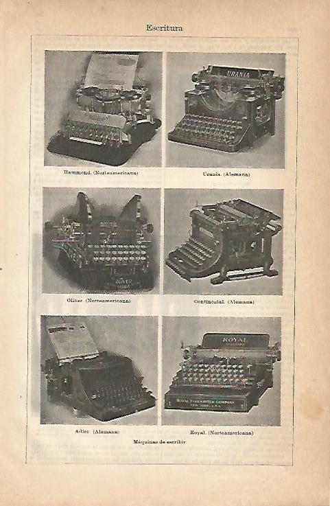 LAMINA ESPASA 18918: Maquinas de escribir