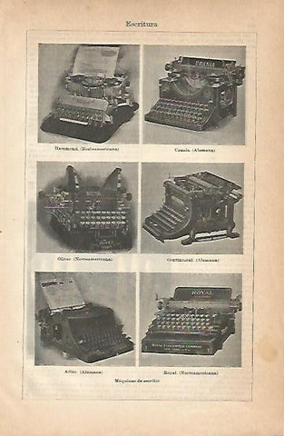 LAMINA ESPASA 18918: Maquinas de escribir