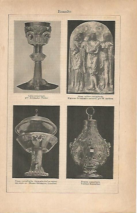 LAMINA ESPASA 18985: Caliz y copas esmaltadas