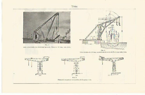 LAMINA ESPASA 1223: Principales esquemas de las gruas titan