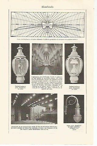 LAMINA ESPASA 19041: Tipos de alumbrado