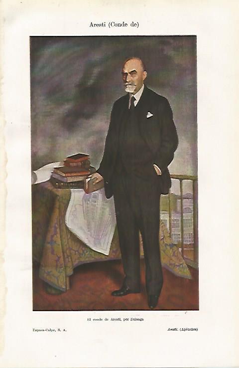 LAMINA ESPASA 19072: El conde de Aresti por Zuloaga