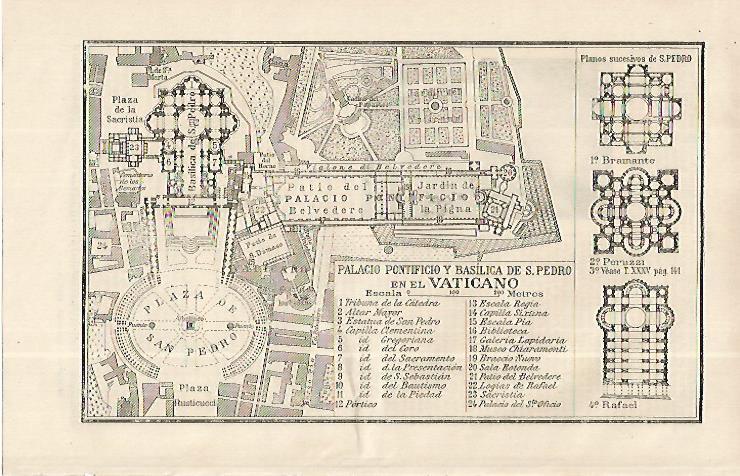 LAMINA ESPASA 19170: Plano del Vaticano