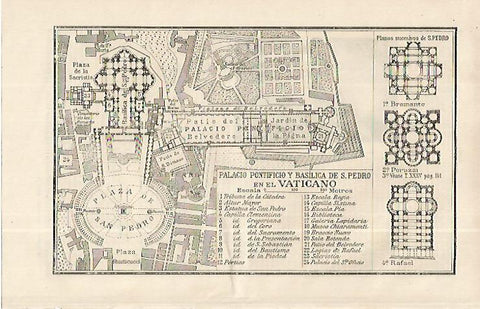 LAMINA ESPASA 19170: Plano del Vaticano