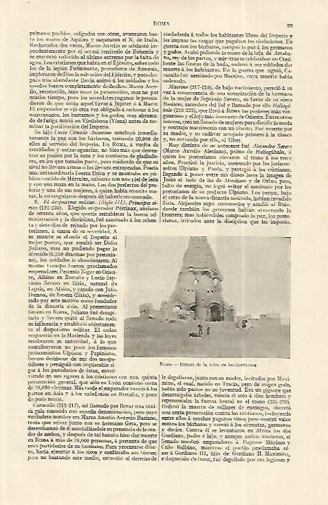 LAMINA ESPASA 19198: Villa de los Gordianos en Roma