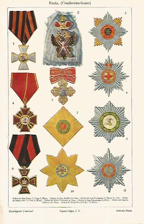 LAMINA ESPASA 19379: Condecoraciones de Rusia