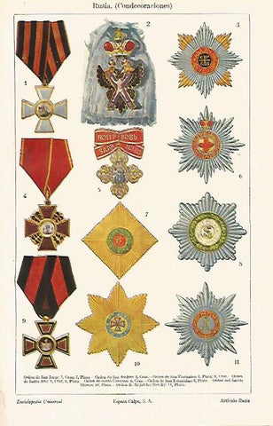 LAMINA ESPASA 19379: Condecoraciones de Rusia