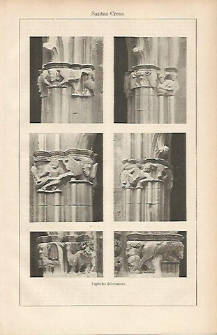 LAMINA ESPASA 19440: Capiteles del Claustro de Santes Creus