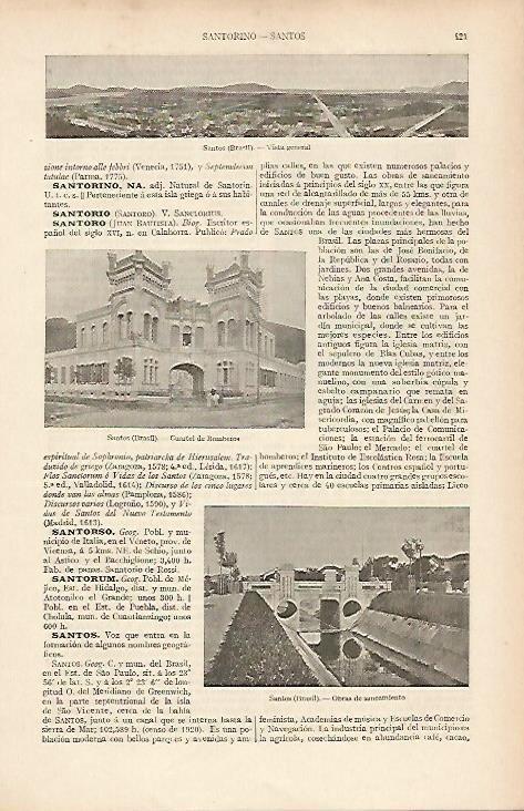 LAMINA ESPASA 19501: Vistas de Santos Brasil