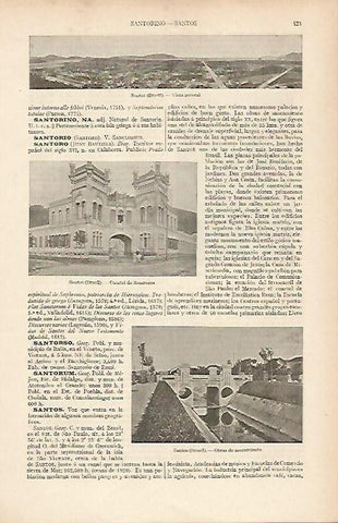 LAMINA ESPASA 19501: Vistas de Santos Brasil