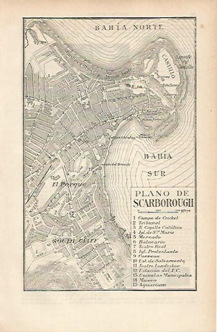 LAMINA ESPASA 19594: Plano de Scarborough Inglaterra