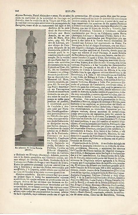LAMINA ESPASA 19900: Columna de Santa Eulalia de Merida