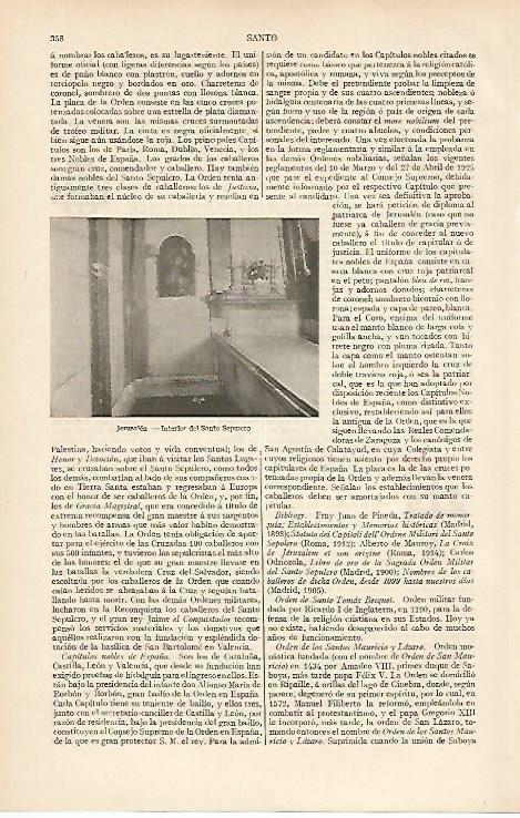LAMINA ESPASA 19480: Interior del Santo Sepulcro de Jerusalen