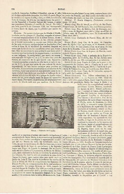LAMINA ESPASA 19261: Castillo de Roses Girona