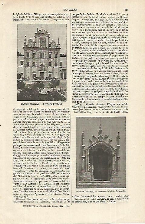 LAMINA ESPASA 12255: Seminario Patriarcal en Santarem Portugal