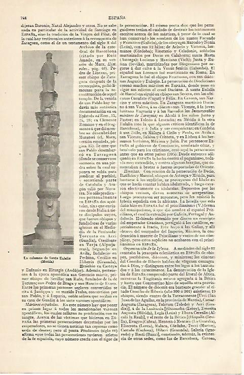 LAMINA ESPASA 10248: La Columna de Santa Eulalia en Merida