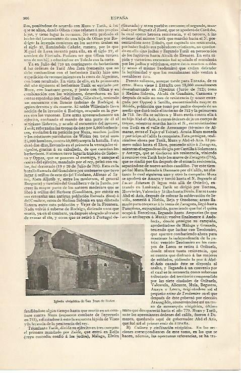 LAMINA ESPASA 10282: Iglesia de San Juan de Baños Palencia