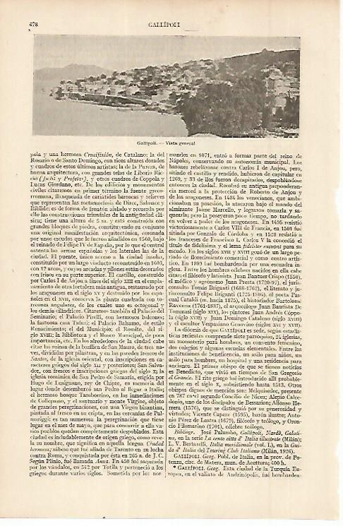 LAMINA ESPASA 11351: Vista general de Gallipolli Turquia