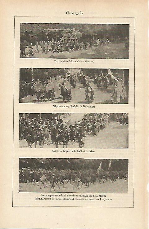 LAMINA ESPASA 14564: Fiestas del 50 aniversario del reinado de Francisco Jose de Austria (1908)
