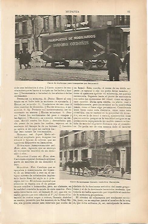 LAMINA ESPASA 11429: Carro de mudanzas por ferrocarril