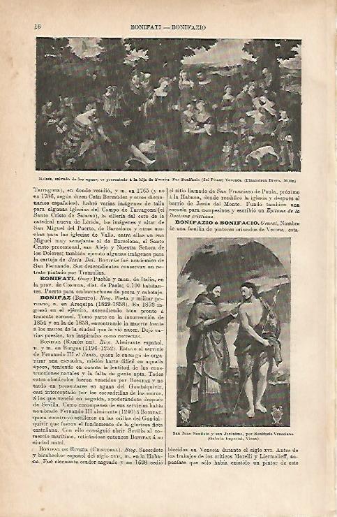 LAMINA ESPASA 11781: Moises salvado de las aguas por Bonifazio