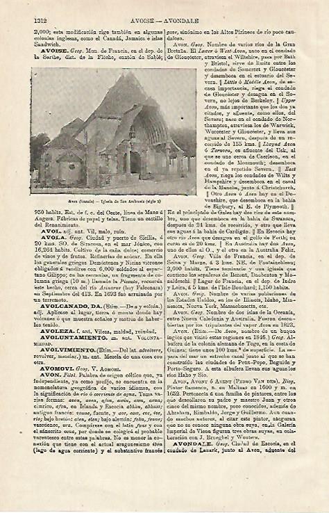 LAMINA ESPASA 13055: Iglesia de San Ambrosio en Avon Francia