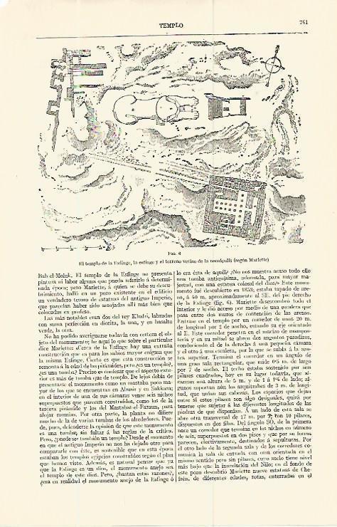 LAMINA ESPASA 13778: La Esfinge de Egipto dibujo de Mariette