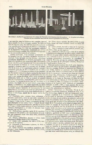 LAMINA ESPASA 19153: Fuentes luminosas en Barcelona