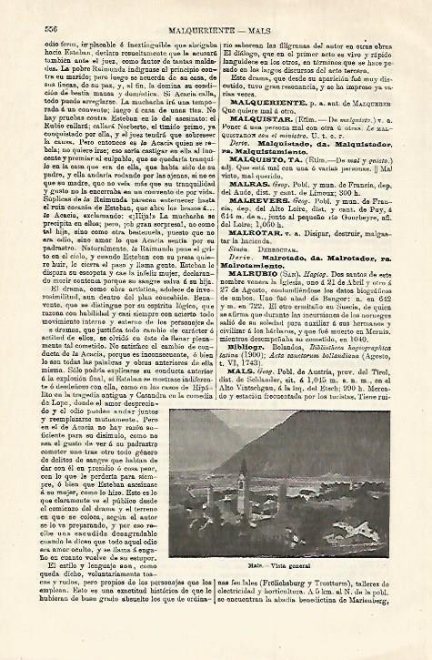 LAMINA ESPASA 18581: Vista de Mals Austria