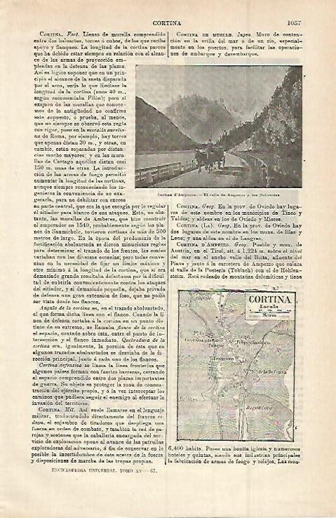 LAMINA ESPASA 15076: Valle de Ampezzo y Mapa de Cortina