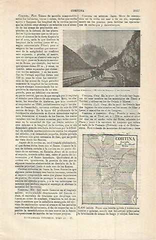 LAMINA ESPASA 15076: Valle de Ampezzo y Mapa de Cortina