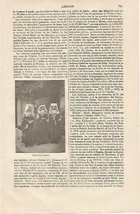 LAMINA ESPASA 13189: Aldeanas de los Abruzos Italia