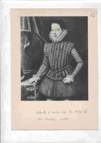 Lamina 13: Infante Don Carlos, hijo de Felipe II (Sanchez Coello) y Retrato desconocido (Tintoretto)
