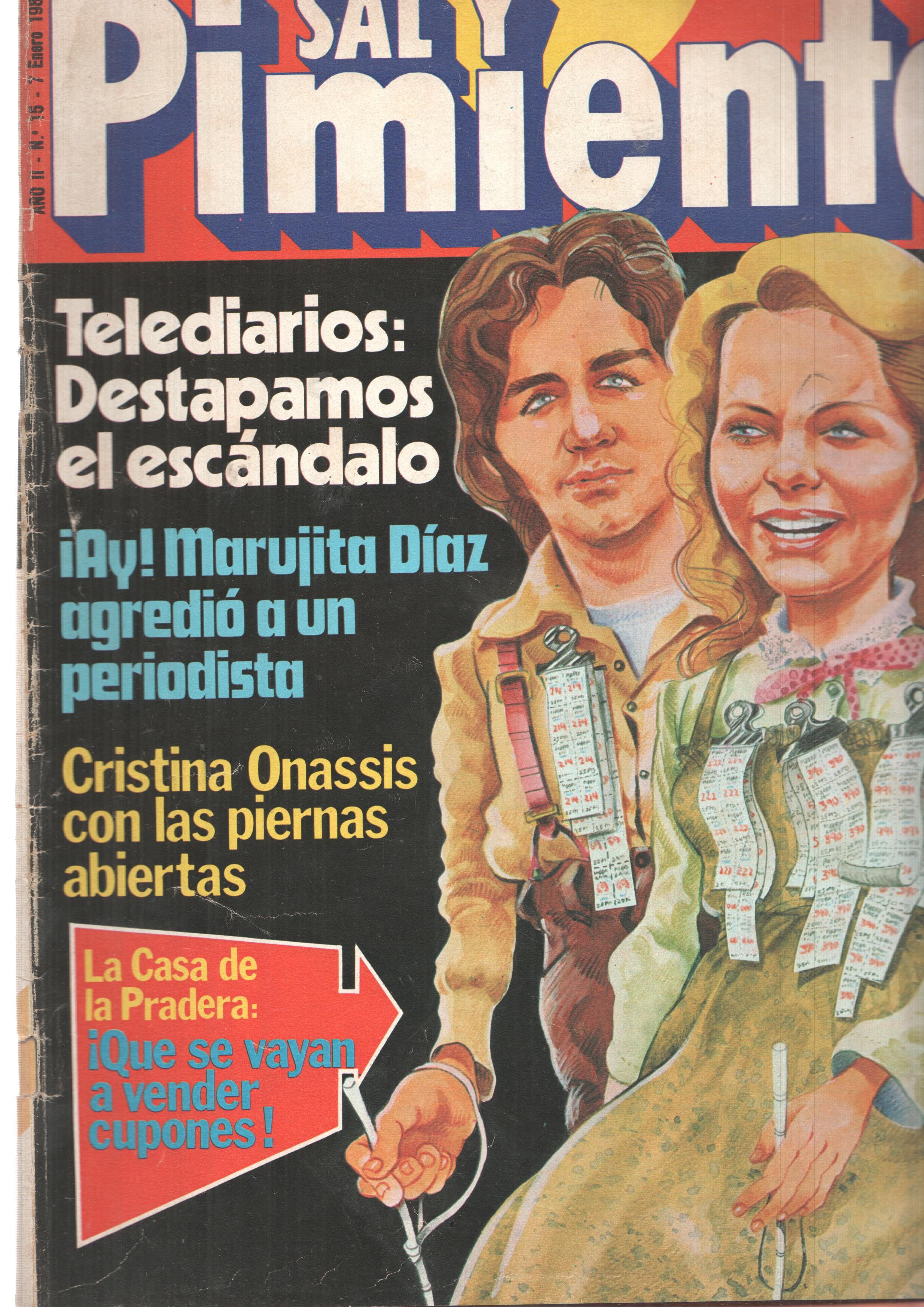 Revista Sal y Pimienta: num 015, año II - 7 de enero 1980. Marujita Diaz agredio a un periodista