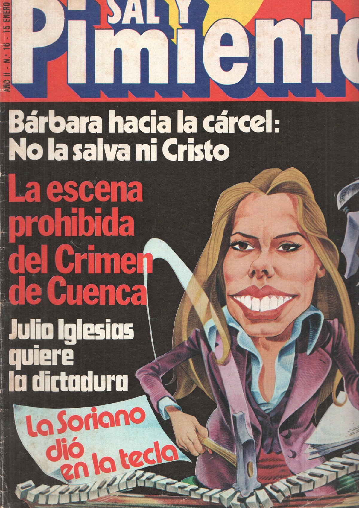 Revista Sal y Pimienta: num 016, año II - 15 de enero 80. Barbara hacia la carcel: No la salva ni Cristo