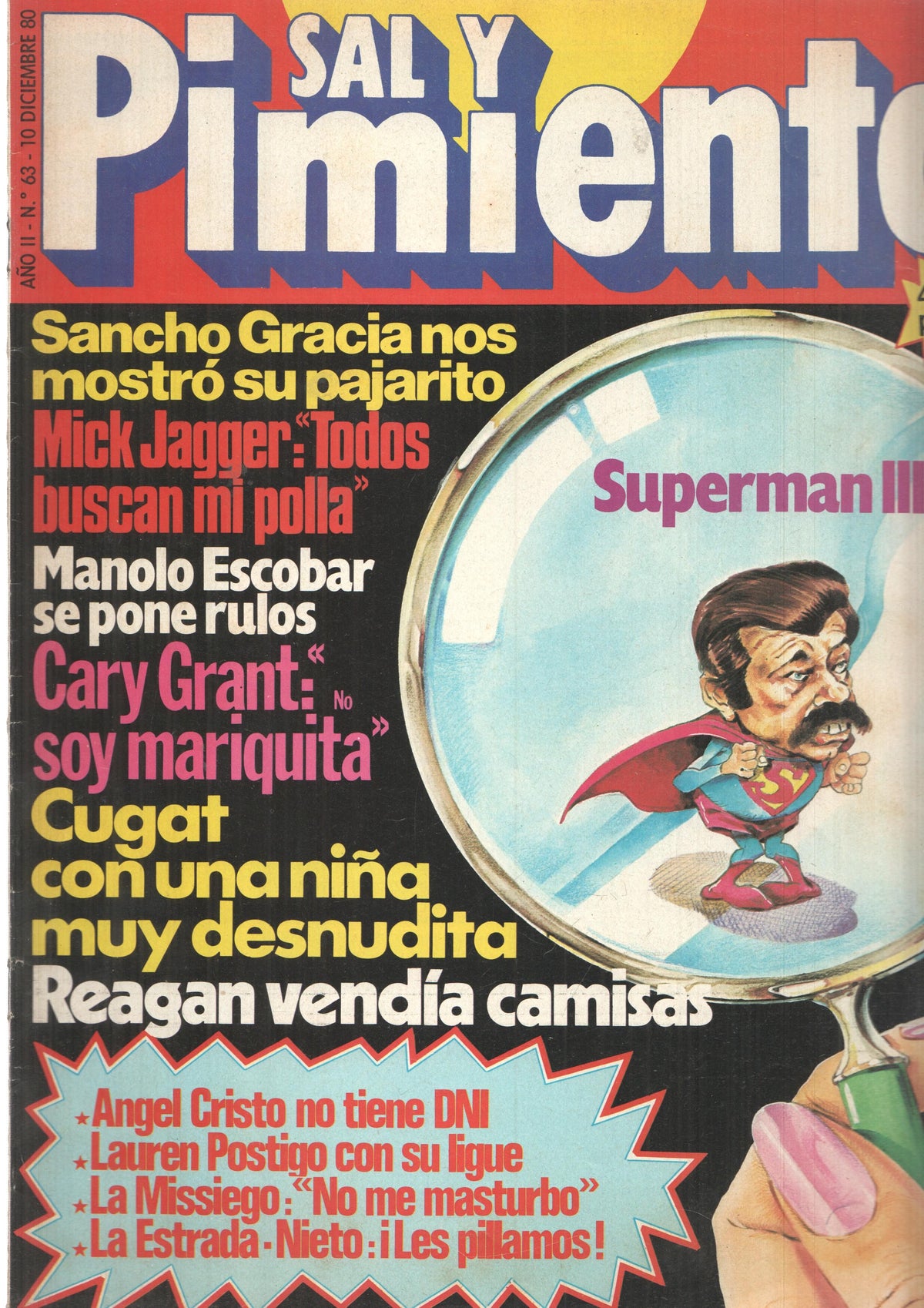 Revista Sal y Pimienta: num 063, año II - 10 de siciembre 80. Carmen Cervera estreno maternidad
